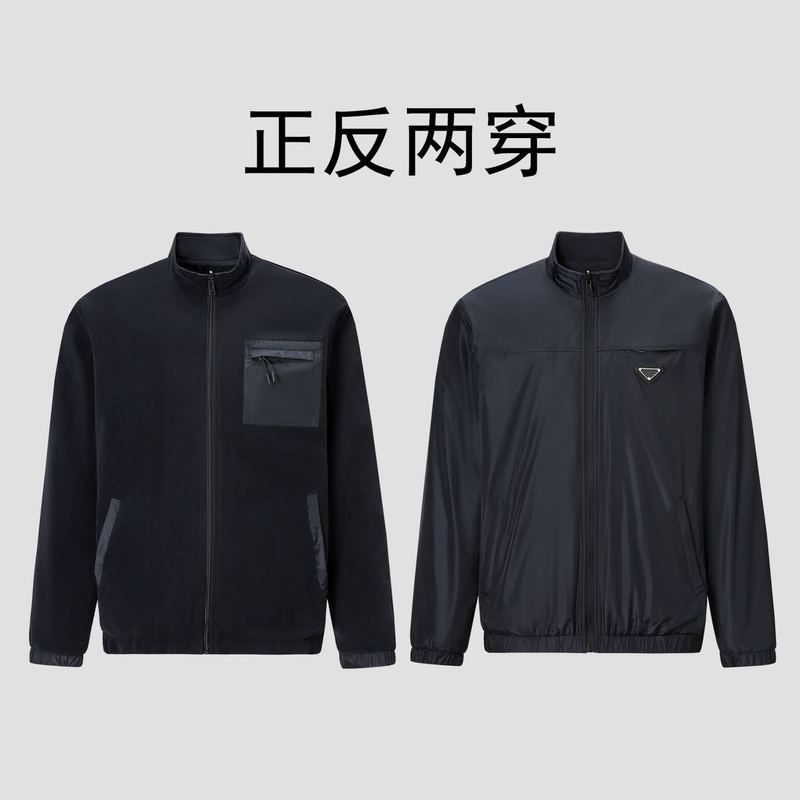 双面穿加绒 夹克 防风保暖有型双面穿男士立领夹克外套男装  9300|undefined