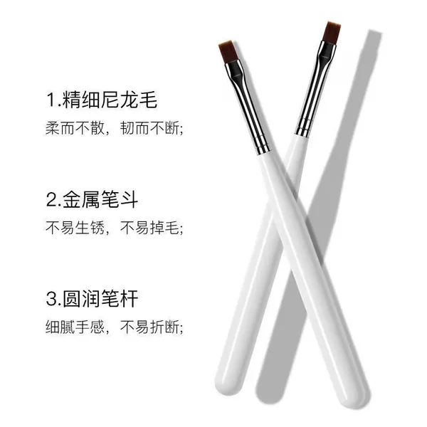 Factory direct supply spot Japanese nail flat white rod phototherapy pen row pen phototherapy brush nail tools brush wholesale