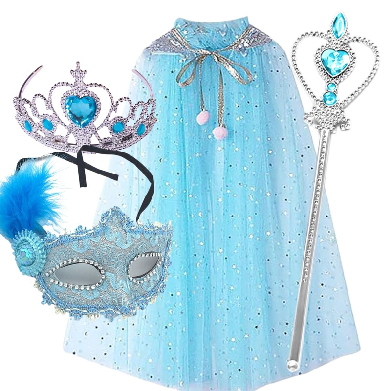 Frozen Cape Elsa Princess Cape Princess Cape Outerwear Shawl Girls Magic Wand Props Frozen Cape Elsa Princess Cape Princess Cape Outerwear Shawl Girls Magic Wand Props