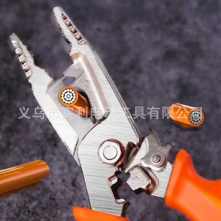 Cross-border new 10-in-1 manual tool multi-function wire stripper heavy-duty universal pliers cutting machine terminal pressure