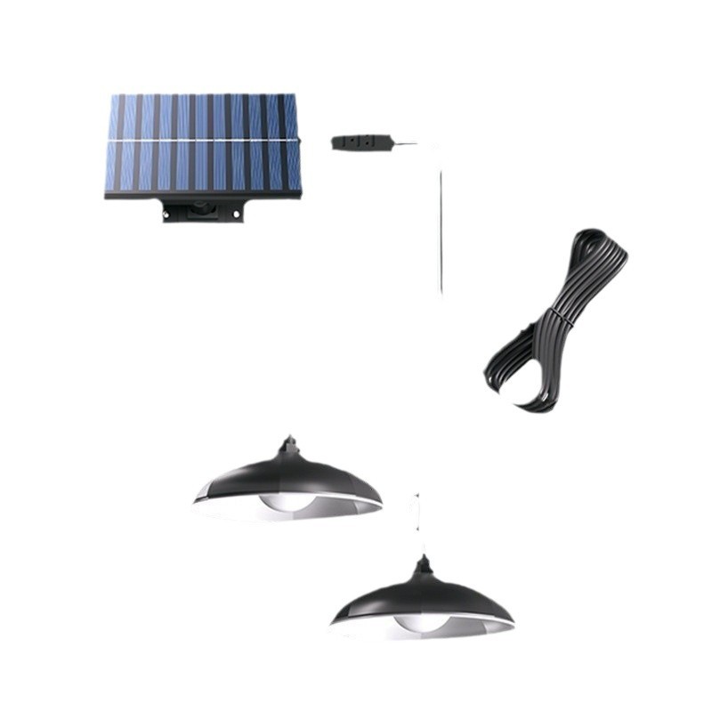 Transfronterizos nuevos chandeliers solares LED superbrillante retro lámpara de bombilla al aire libre impermeable y ahorro de energía lámpara de doble cabeza al aire libre