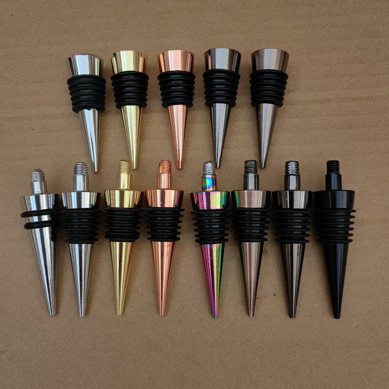 红酒酒塞酒瓶保鲜塞酒塞下体平头酒塞带杆酒塞金色彩色塞子瓶塞