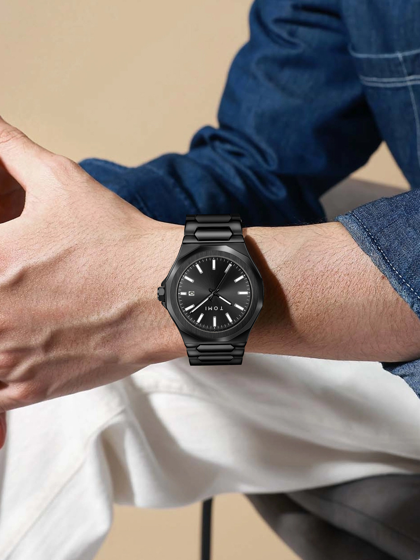 185g Weight Ordinary Glass Mirror Material Alloy Strap Material Watch Classification Pointer Display Type Butterfly Double Snap Buckle Style Round Dial Shape Daily, Formal Occasion Quartz Movement Color Block, Solid Color Pattern All Seasons Season Men's Gender Business Style Business Color Block Solid Color Butterfly Double Snap Quartz Watch Men's Watches 2