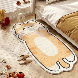 Cartoon Cute Kitten Room Bedroom Cashmere Bedside Decorative Carpet Household Dirt-resistant and Dust-proof Floor Mat for Hair