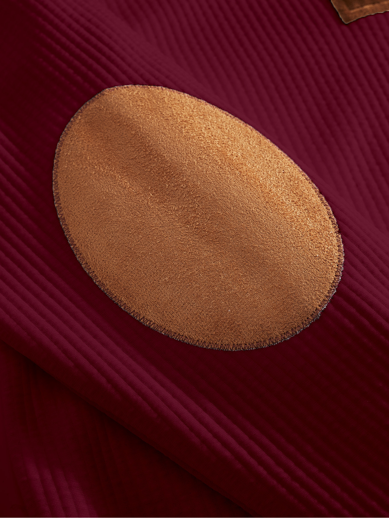 Men's Suede Patchwork Knit Polo Shirt Breathable Casual Pullover_voghion.com