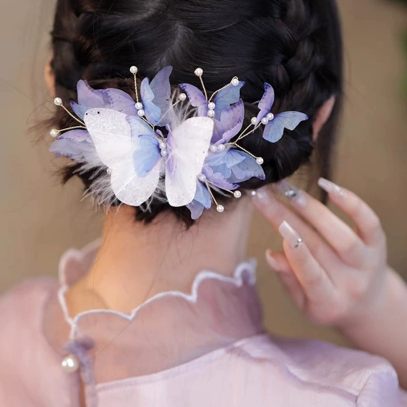 [1,7 тыс. подписчиков] Шпилька для волос в сказочном стиле: красивый и эфирный аксессуар для волос в древнем стиле в виде бабочки с зажимом «утконос» на затылке.