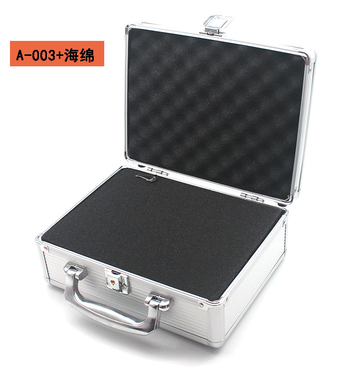 Caja de herramientas de aleación de aluminio, maleta, caja de instrumentos, equipo, caja de archivos, caja de cosméticos, caja de aluminio, caja de herramientas, esponja al por mayor
