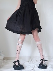 春夏薄透明中筒襪INS潮網紅可愛學院風愛心波點小腿襪