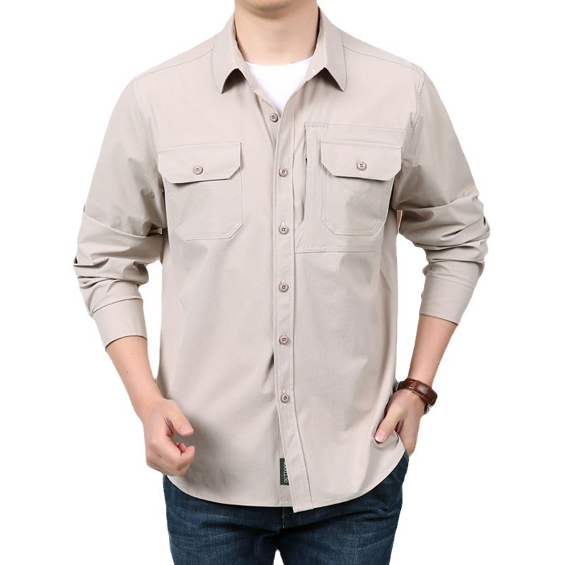Chaqueta camisa de manga larga otoño nuevo estilo relajado casual versátil hombre gran camisa de trabajo abrigo