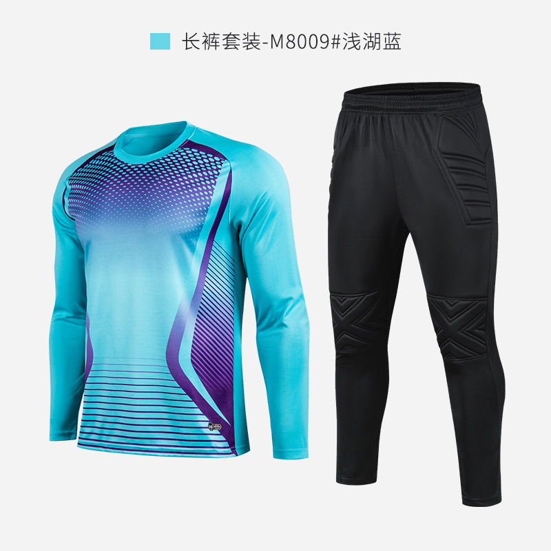Portero de fútbol ropa traje de los hombres adultos puerta uniforme niños de manga larga pórtico ropa equipo de fútbol Número de impresión