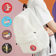 YIZI STORE网布透明双肩包-粉色/浅蓝/黑色/白色