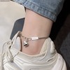 Small design brand glossy ankle bracelet with letters heart-shaped