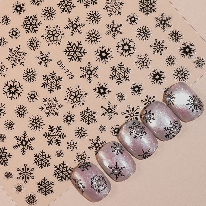 Redanco new 3D flat ins popular Christmas series snowflake nail stickers nail stickers DH-780 Redanco new 3D flat ins popular Christmas series snowflake nail stickers nail stickers DH-780