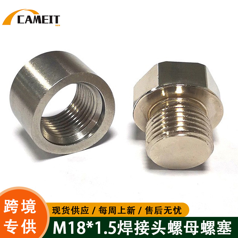 Piezas Automotrices, Tubería de Escape, Soldadura, Tuerca Moleteada de Acero Inoxidable 304, Tornillo de Fijación, Tapón de Rosca Niquelado M18x1.5