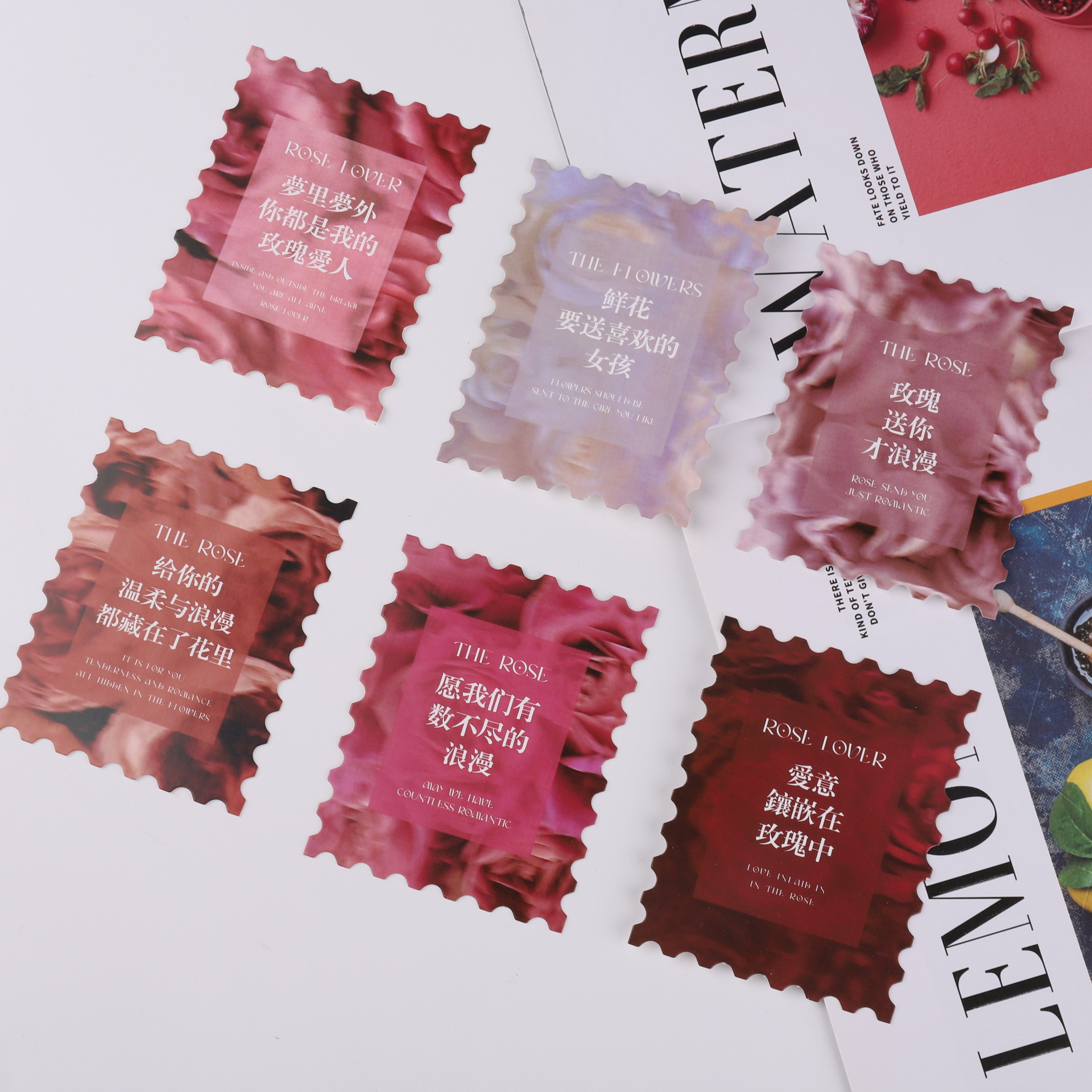 [Sello de amor] ramo de flores Tarjeta rosa decoración floral tarjeta de felicitación material de embalaje Festival Tarjeta Universal