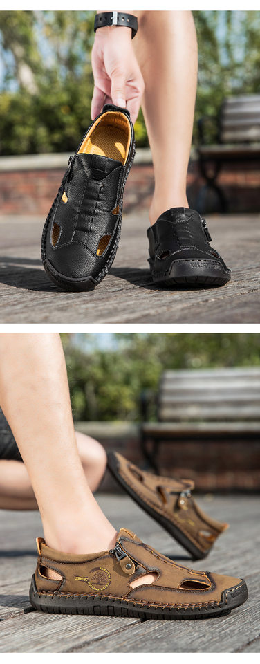 Dép sandal nữ bít mũi quai khâu thoáng khí chống trượt — F 6611m màu, F6611 hồng, F6611 kaki, F6611 màu vàng chi tiết 13