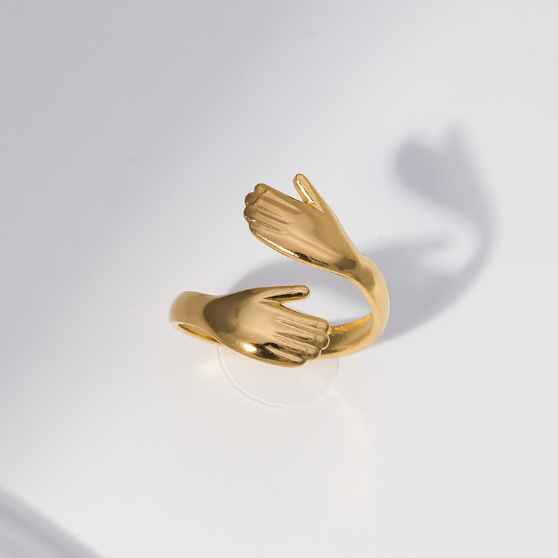 Fashion Palm Stainless Steel Open Ring 1 Piece