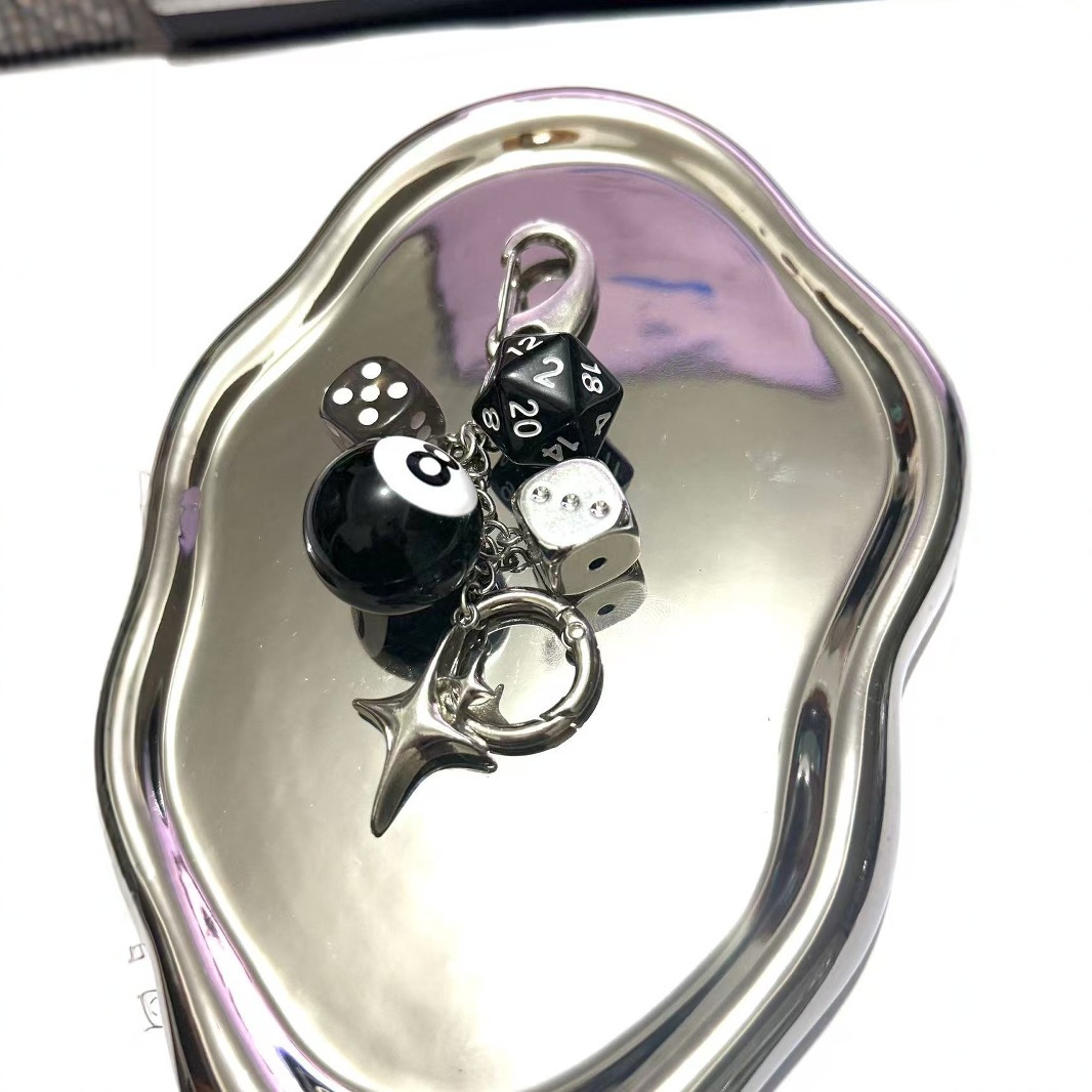 Gj-044-1 black 8 dice pendant