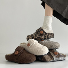 羊毛版勃肯鞋女外穿2025冬季新款厚底加绒保暖懒人包头毛毛半拖鞋