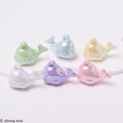 アクリル漫画クリームイルカ吊り穴メッキペンダントネックレス携帯電話チェーン車掛けキーホルダーアクセサリー部品