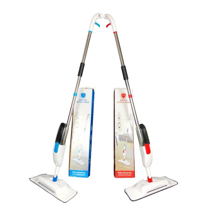 Spray Mop with Water Spray, 4-in-1 Lazy Mop with Sweeper, for Sweeping and Mopping Wooden Floors, Dual-Use for Dry and Wet Cleaning
