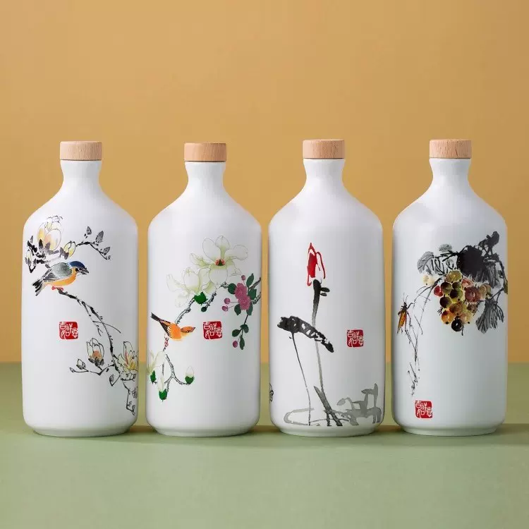 景德镇陶瓷酒瓶1斤吉祥如意套装小酒坛礼品厂家批发创意酒壶