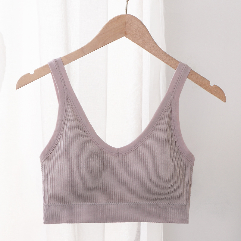 Seamless beauty back push up Correa inalámbrica chaleco en el pecho taza de una pieza fija de las mujeres anti-exposición tubo interior chaleco superior