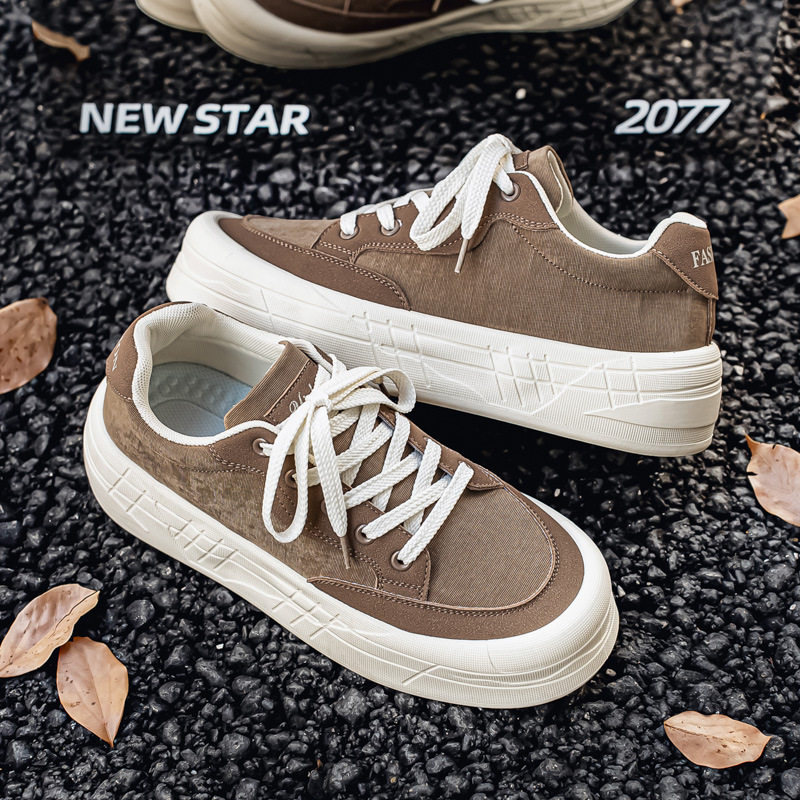 Giày sneaker nam cổ thấp đế dày tăng chiều cao, chống trượt, chống mài mòn, phong cách thể thao casual — AA 01m Hạnh nhân, AA 01m cà phê, AA 01m Đen