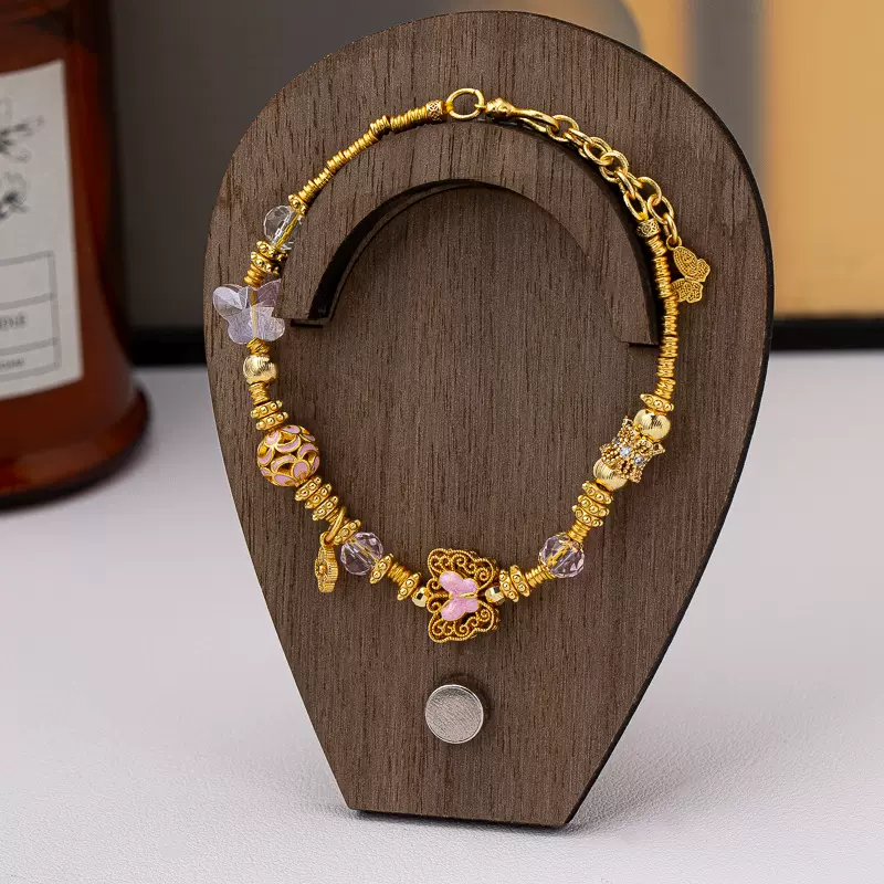 2025新款紫色星辰盘缠手链新中式重奢宫廷风感复古水晶蝴蝶手饰品