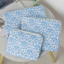 跨境韩国爱心碎花平板电脑内胆包收纳包11寸13寸15寸电脑保护套