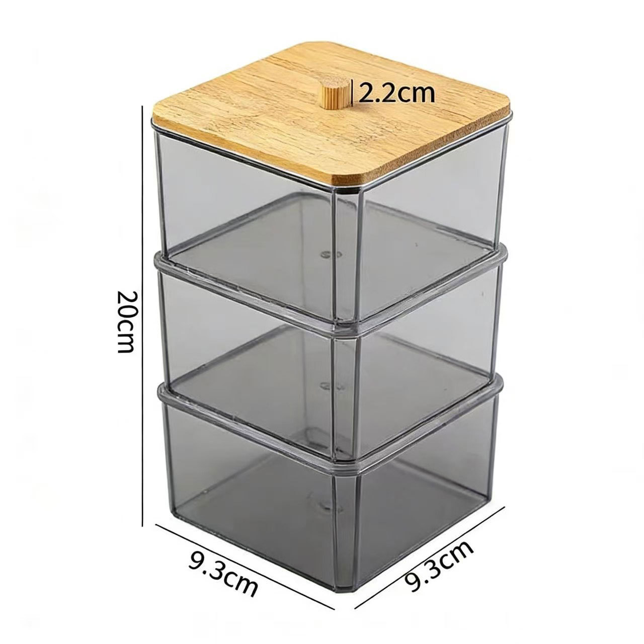 [Tienda de fábrica gris transparente] caja de almacenamiento de algodón acrílico se puede superponer portátil permeable a la ceniza para el almacenamiento de maquillaje doméstico