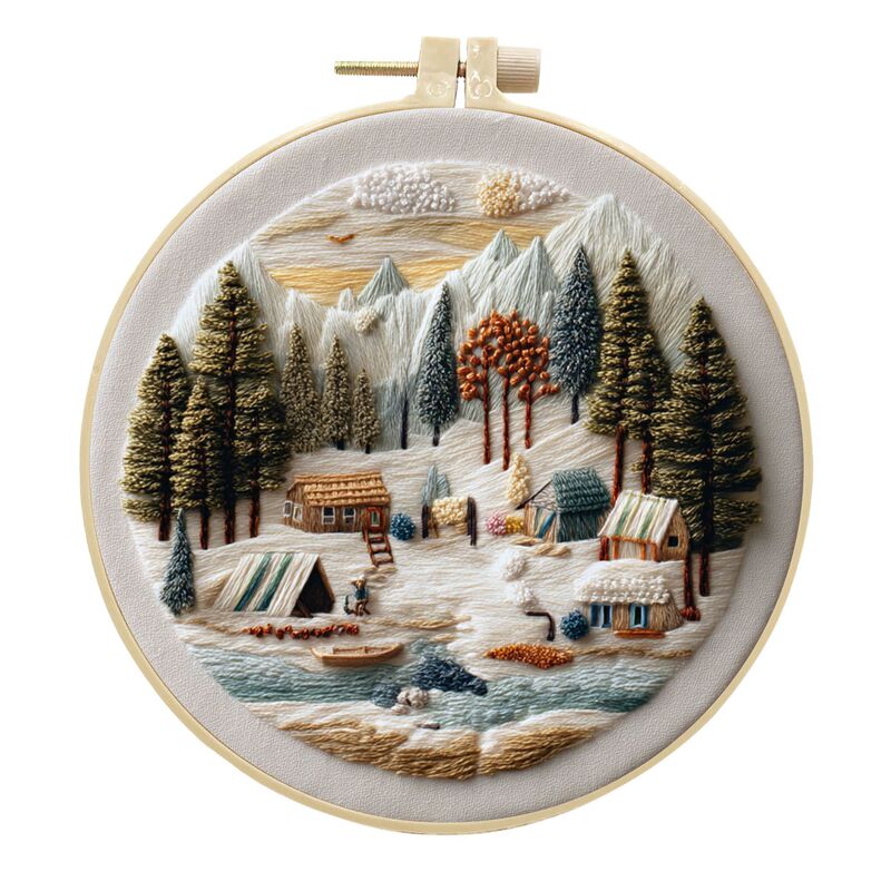 オリジナル先行販売クロスボーダー新製品刺繍 diy 風景手作り生地材料パッケージキットクリエイティブ手作り裁縫英語|undefined