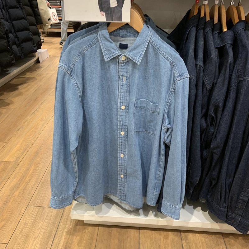 日单出品2025春新款情侣装休闲牛仔宽松衬衫长袖衬衣K476445|undefined