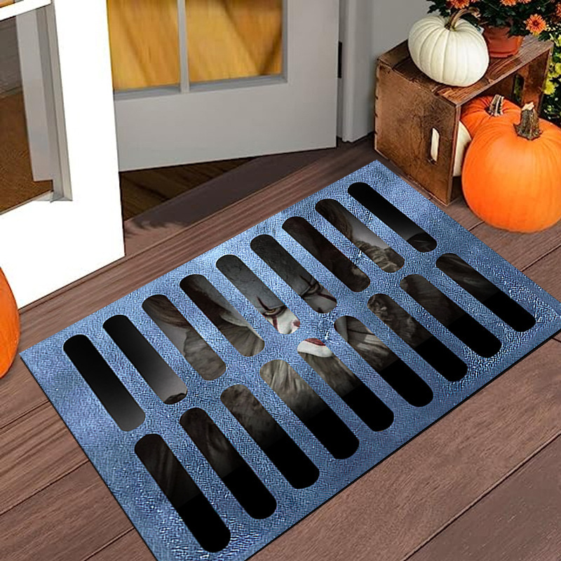 アマゾン工場のハロウィンの透かし彫りの装飾のじゅうたんの3d視覚の立体的なマットの玄関の家の入り口の足のマットの卸売り|undefined