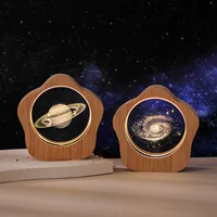 3D внутренняя резьба звездного неба кристалл светящийся ночной свет подарок на день рождения для девочек украшения стола креативный подарок