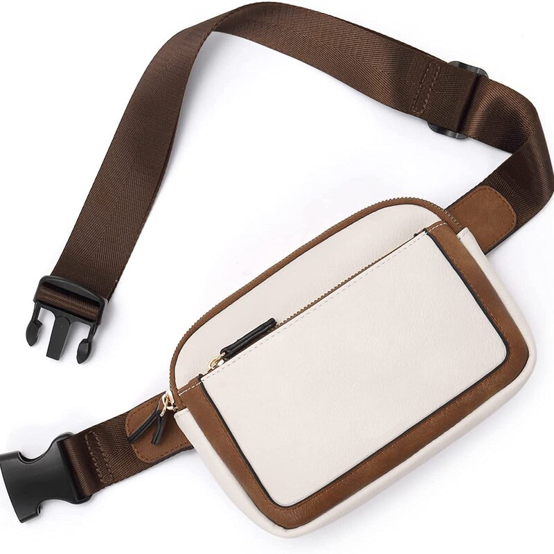 Amazon's New Adjustable Pu Leather Women's Chest Bag, Crossbody Bag, Men's and Women's Waist Bag, Outdoor Sports Bag, Women's Bag