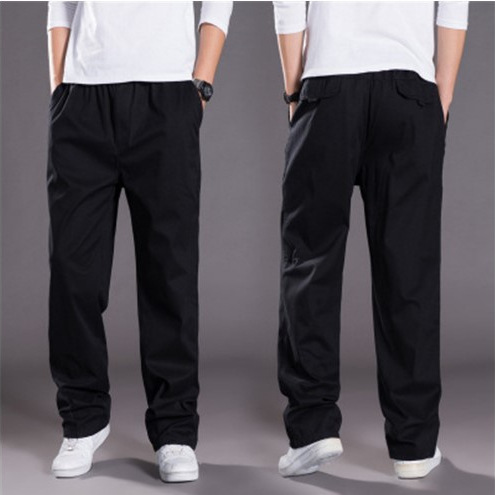 Pantaloni casual da uomo più tuta pantaloni lunghi da uomo larghi di grandi dimensioni versione principale vita elastica_voghion.com