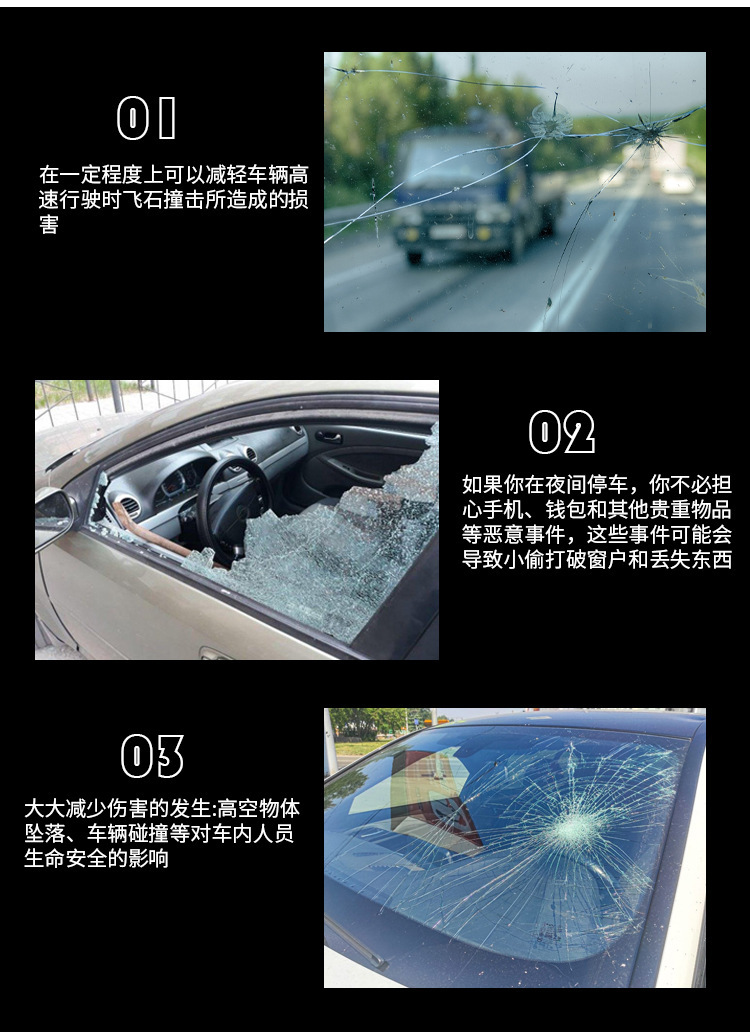 Transparent Invisible Car Windshield Protective Film, Glass Protection Film, Explosion-Proof and Scratch-Resistant Kpu Material