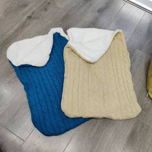 Factory wholesale baby fleece-lined sleeping bag baby thick knitted warm sleeping bag wool cart sleeping bag