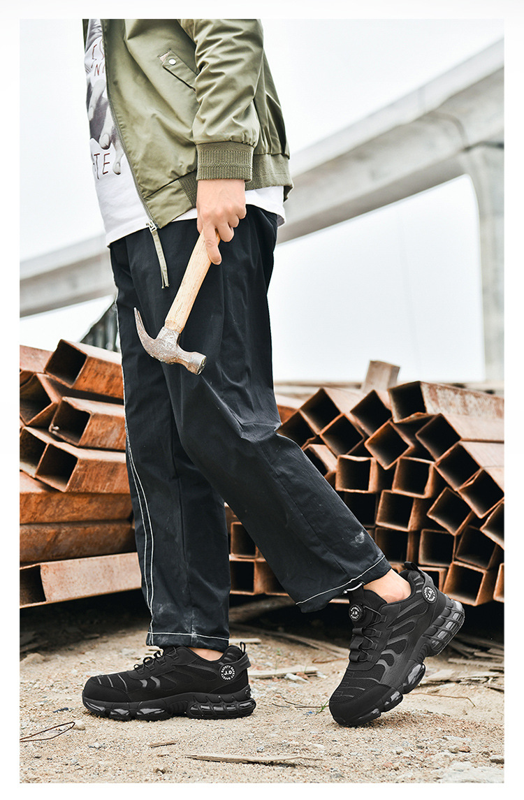 Chaussures de travail spéciales pour hommes, anti-écrasement et anti-perforation, résistantes à l'usure, antidérapantes, légères, respirantes, embout en acier, sécurité au travail_voghion.com