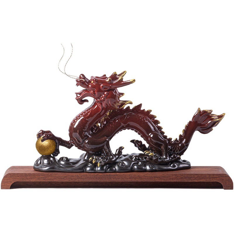 Новый год дракона талисман Счастливый дракон украшение дома Крытый вход керамический подарок Год дракона украшение подарок
