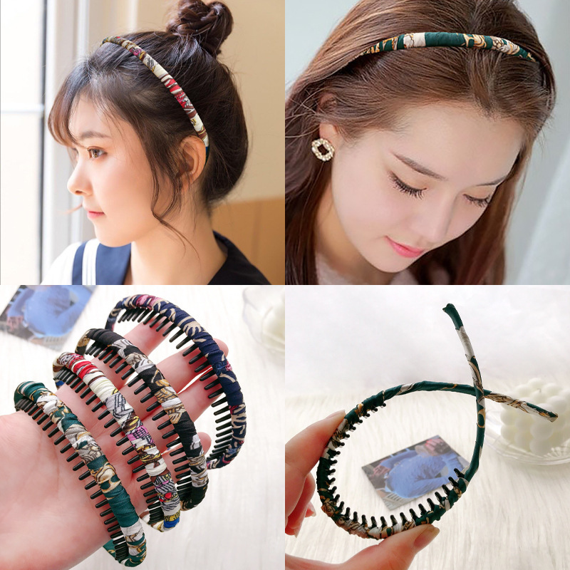 Banda de pelo de estilo coreano al por mayor Peine del pelo accesorios para el cabello lavado de la cara presionando diadema dentada antideslizante horquilla elegante dulce Internet celebridad banda de pelo