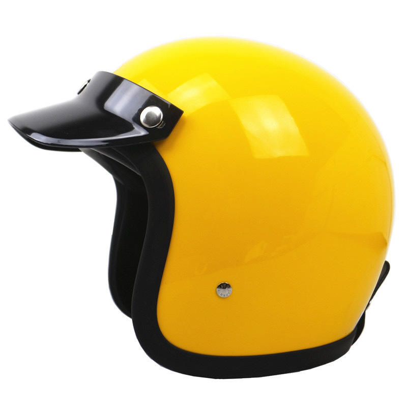 Retro Helmet Brim Visor 3/4 Helmet Brim Motorcycle Half Helmet with Three Buckles Universal Short Brim Sunshade