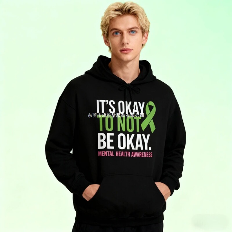 Mental Health Awareness Color Ribbon Hoodie Men Women Modern Fashion Clothing Mental Health Sweatshirts