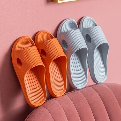 Slip-on Women's Summer Indoor Home Shoes for Couples, Men's Outdoor Wear High-Grade Pressure Sensitive Anti-Slip Cool Slippers