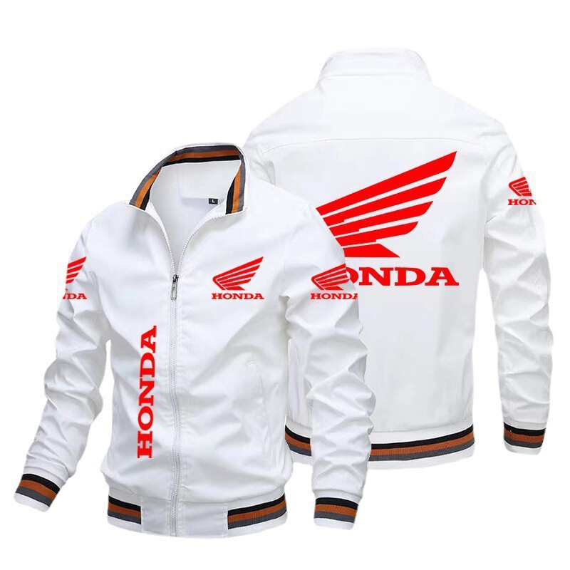 2024 Autumn Winter Men's Car Logo Jacket Red Printed Jacket Outdoor Fashion Motorcycle Riding Jacket Men's Coat