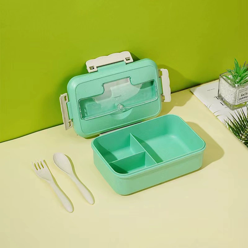 Ланчбокс для студентов Bento, 3 отделения, микроволновый ПП с прибором (ложка/вилка/палочки)