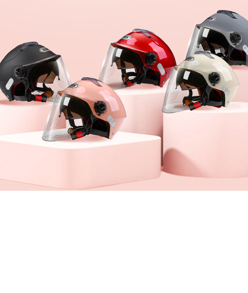 GB certification motorcycle helmet unisex four seasons half helmet summer breathable sunscreen summer electric car helmet