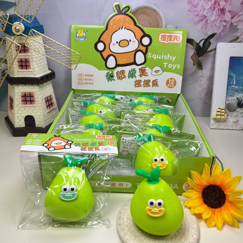 Amazon Pear Stress Relief Toy: Creative Fruit Pear Figurine for Office Stress Relief and Relaxation