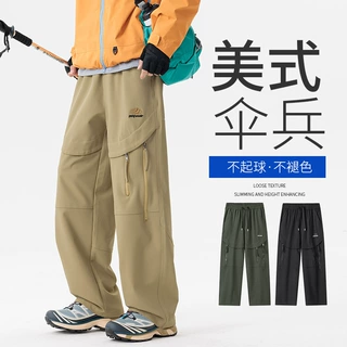 大码工装裤子男款2025秋季新款美式潮牌加肥加大直筒运动休闲长裤